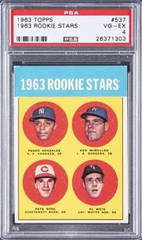 1963 Topps Rookie Stars #537 Pete Rose Rookie Card - PSA VG-EX 4